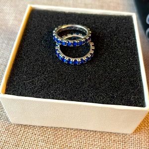 Blue silver rings size 6 / 54mm